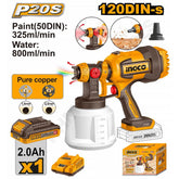 Ingco CSGLI20042 Li-Ion Spray Gun 20V
